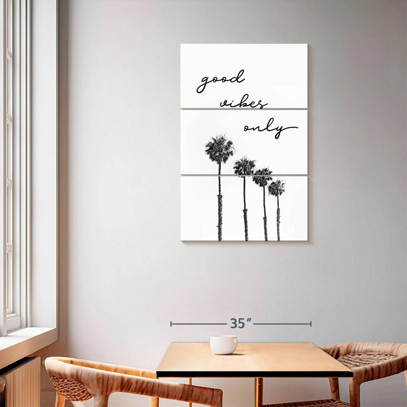 Harnek Palm Trees Good Vibes Only, H 57 po x l 36 po