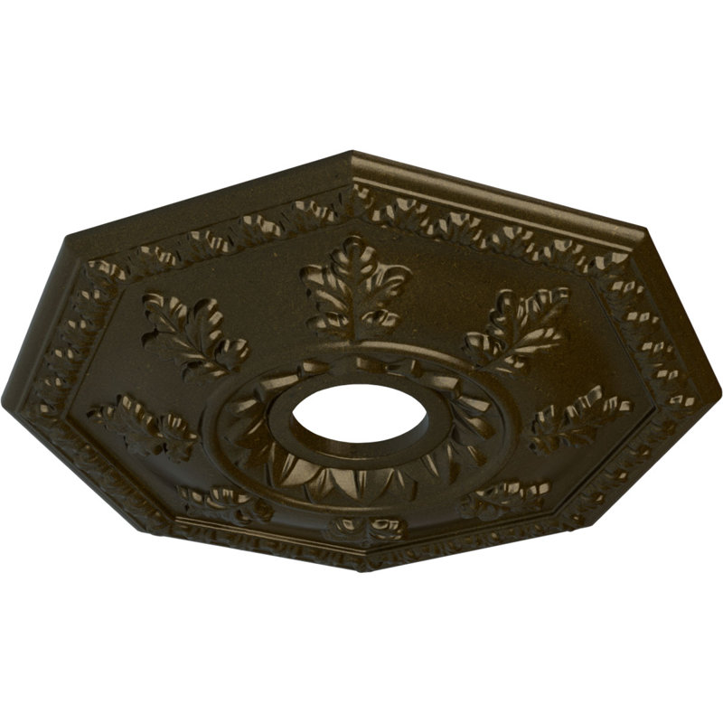 Médaillon de plafond de 18 po x 3 pi x P 1 1/2 po Nottingham (convient aux auvents jusqu'à 4 5/8 po), Vert / doré