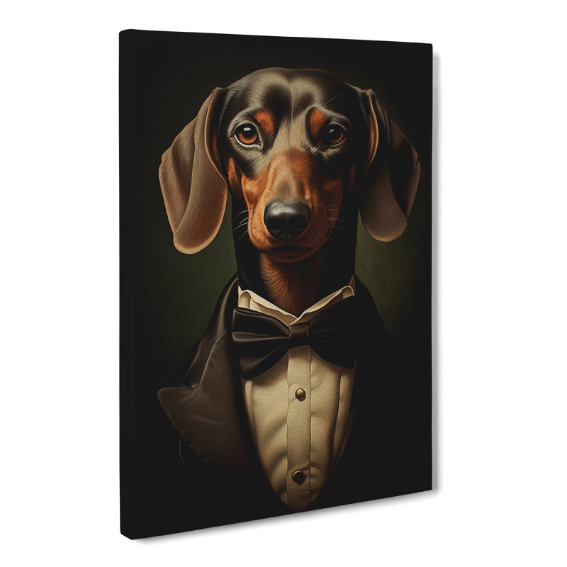 Dachshund Neo-Plasticism Art - No Frame Print, 60cm H x 40cm W x 3cm D