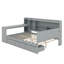 Lit de jour en bois pleine grandeur avec tiroirs, ports USB et bureau-925144644