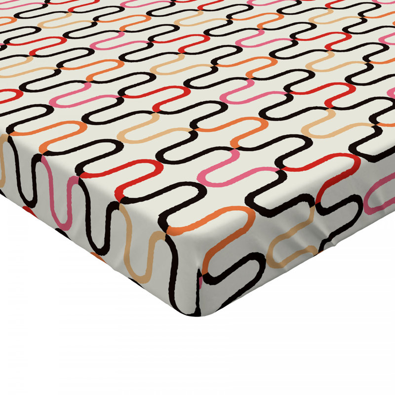 Microfiber Geometric Fitted Sheet, Twin Fitted Sheet