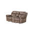 Causeuse inclinable en velours chocolat à deux tons Zubaida avec port USB et console