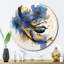Horloge murale géométrique moderne bleu foncé et doré-93379744