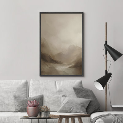 Reproduction de paysage abstrait encadrée d'art mural sur toile pour un décor moderne
