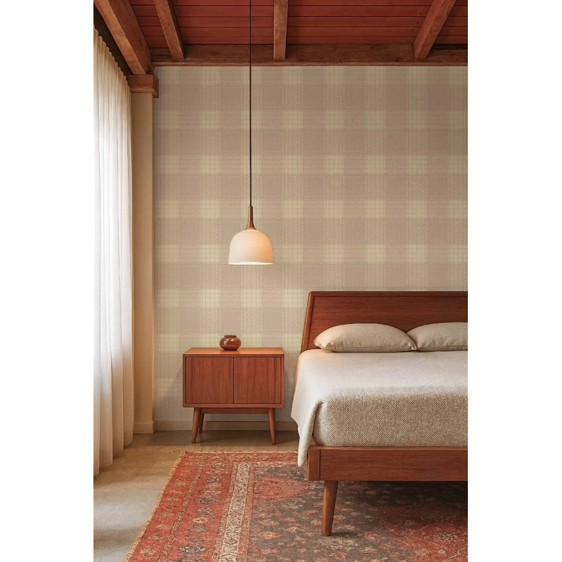 Campers Plaid, Dusty Peach, Peel & Stick