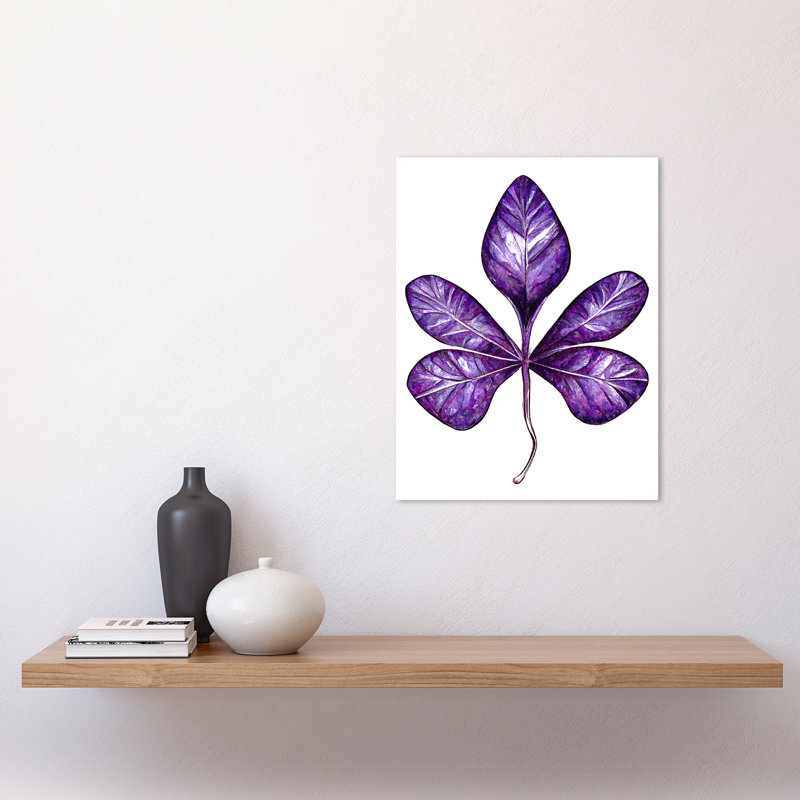 Money Tree Leaf Modern Simple Illustration - Print, Unframed, 40.5cm H x 30.5cm W x 0.2cm D