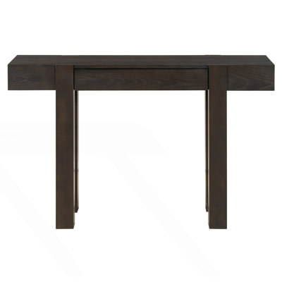Rustic Minimalist Console Table With Hidden Drawer And Side Power Outlet