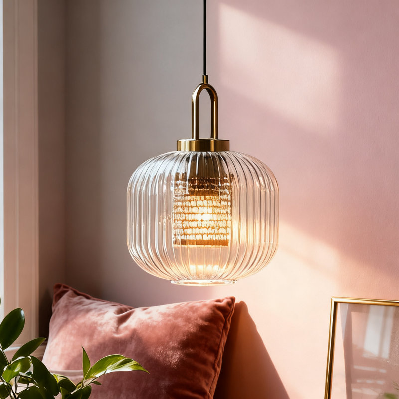Luminaire suspendu moderne en verre à une tête minimaliste