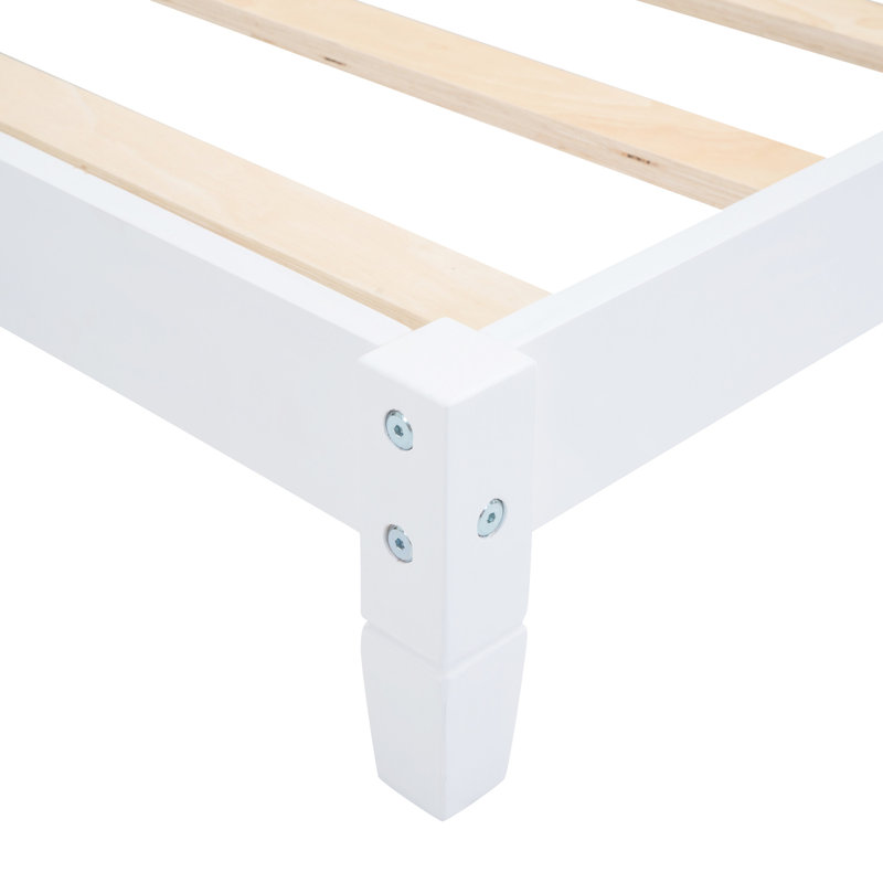 Mid-Century Modern Full Size Daybed/ In White - Wood Construction For Living Area Decor Style With And Slats Kit, Full, White