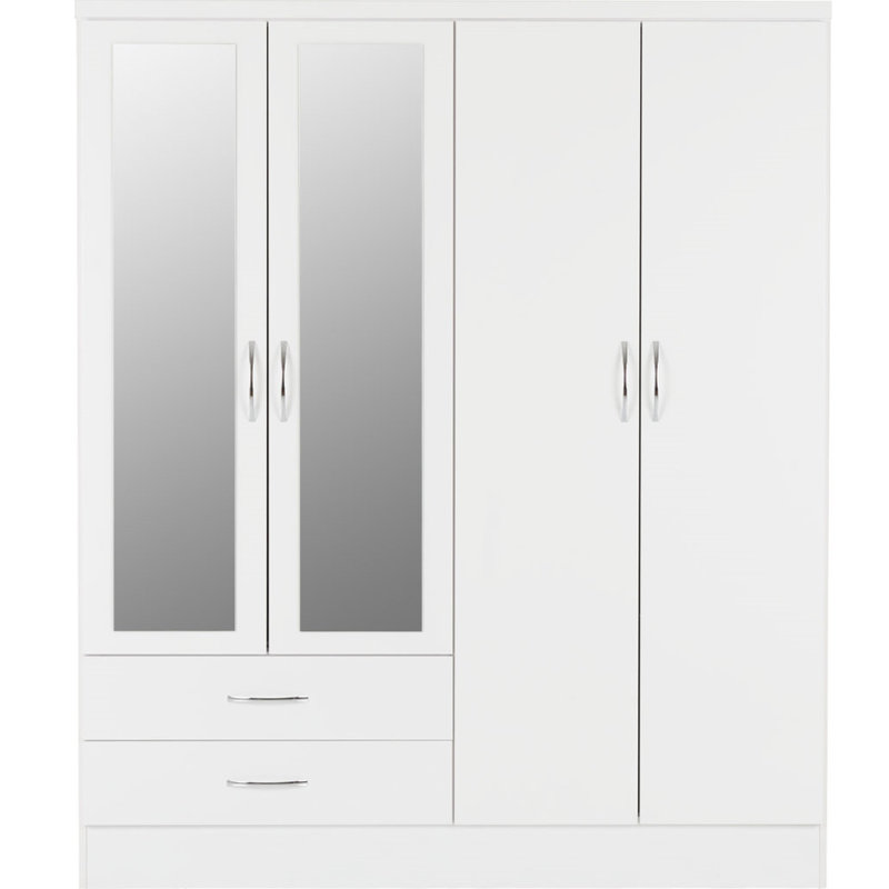 Ravalli 4 Door Wardrobe, White
