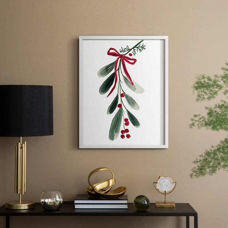 «Christmas Holiday», reproduction d'art encadrée Cxxv - bois massif, H 21 po x l 17 po, Blanc