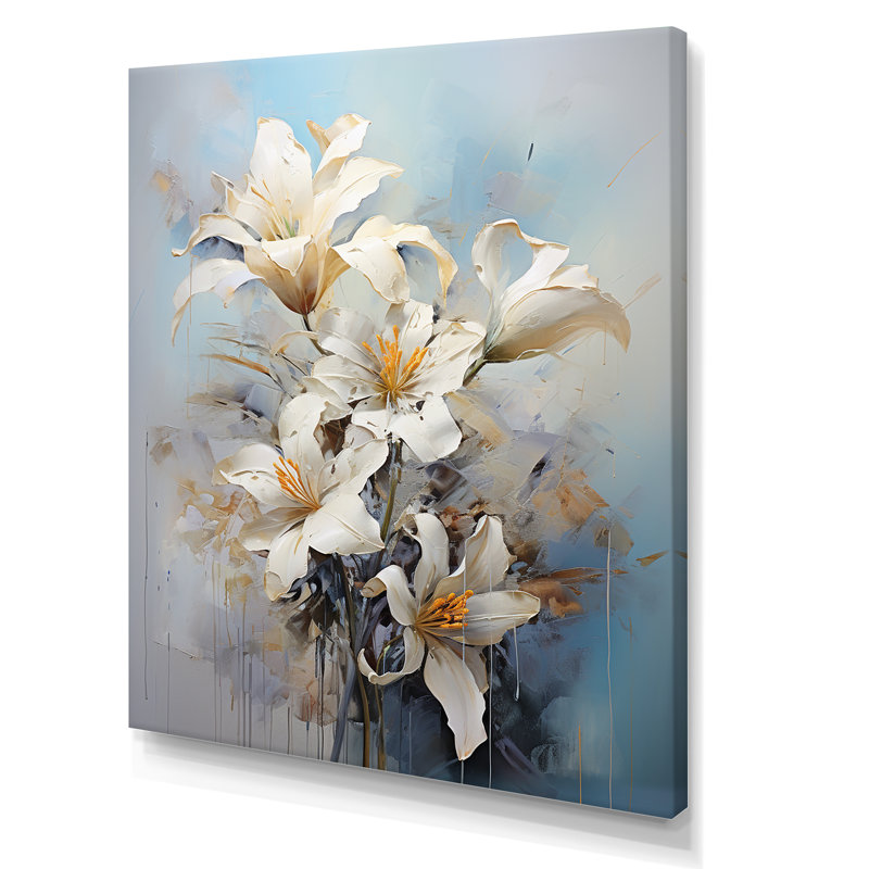«Lilies Blossoms In Bloom» sur toile, H 44 po x l 34 po x P 1,5 po, Toile tendue