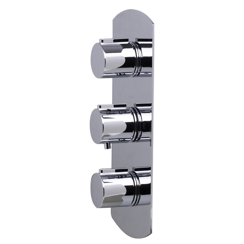 Mélangeur de douche thermostatique à 3 voies, Chrome poli