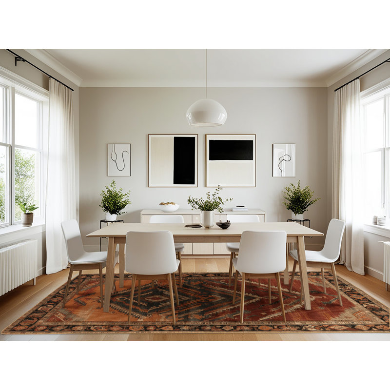 Machine Washable Persian Brown Area Rug, Rectangle 7' x 10'