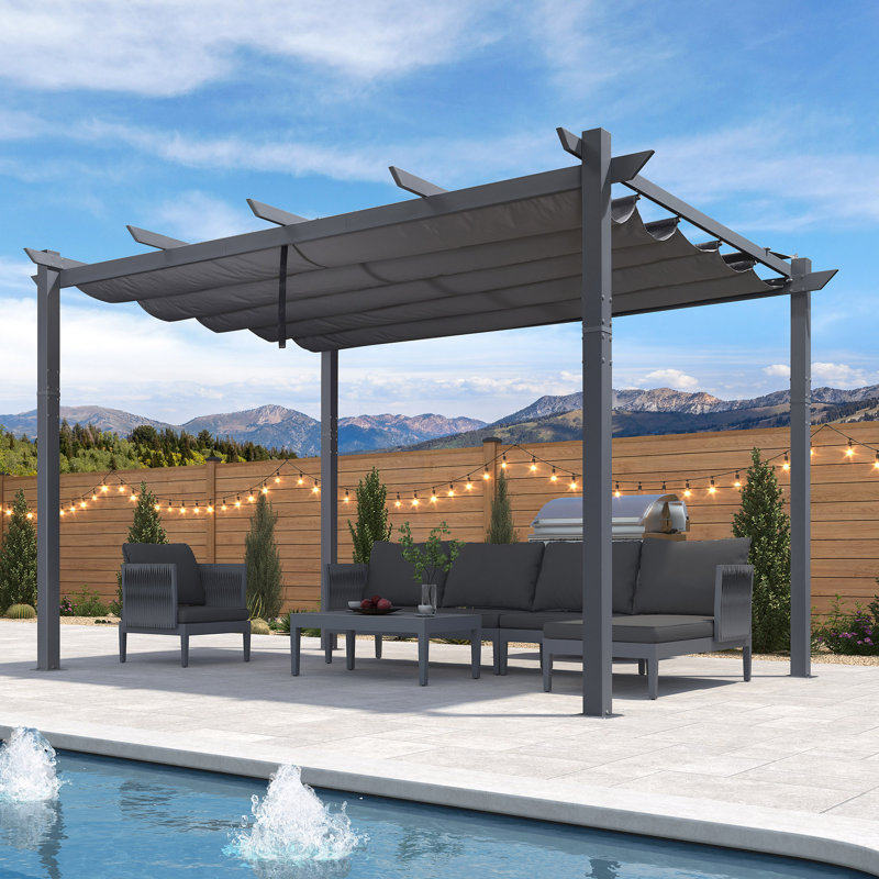4m x 3m Aluminum Pergola, Grey
