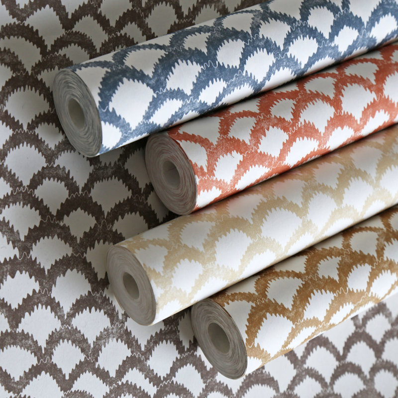 Martinique Roche 33' L x 26.75" W Wallpaper Roll, Ochre