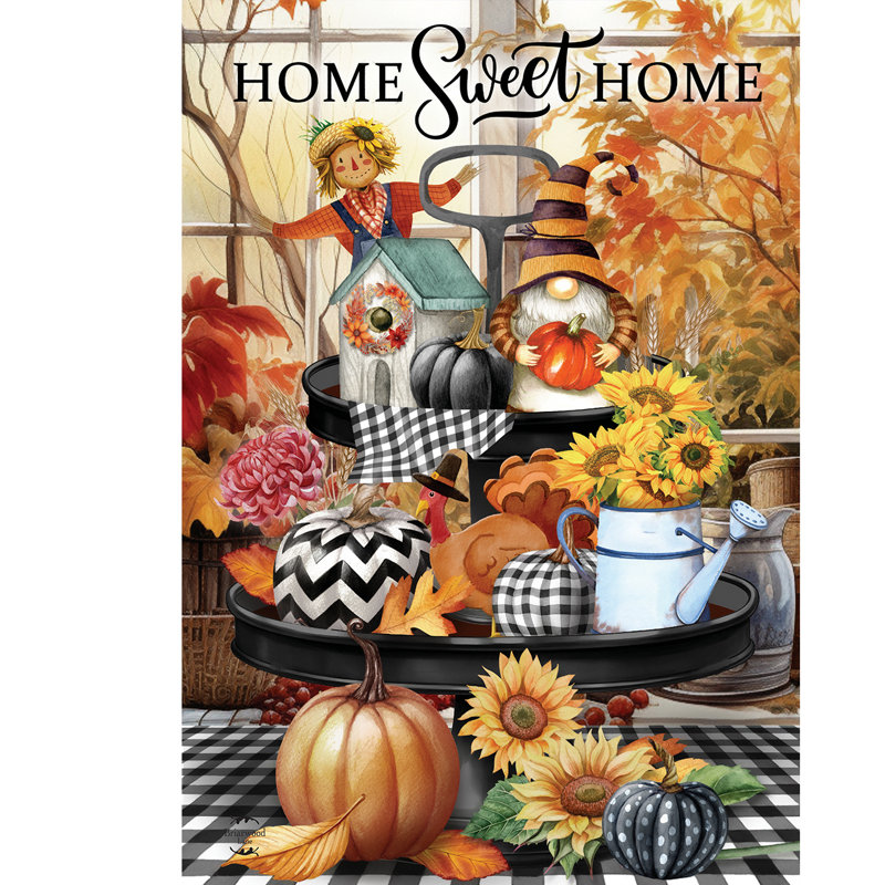 Drapeau de jardin Autumn Memories, Automne orange et blanc