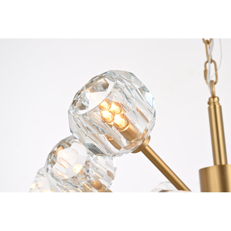 Luminaire suspendu sphérique spoutnik 18 lumières Lavere, Or