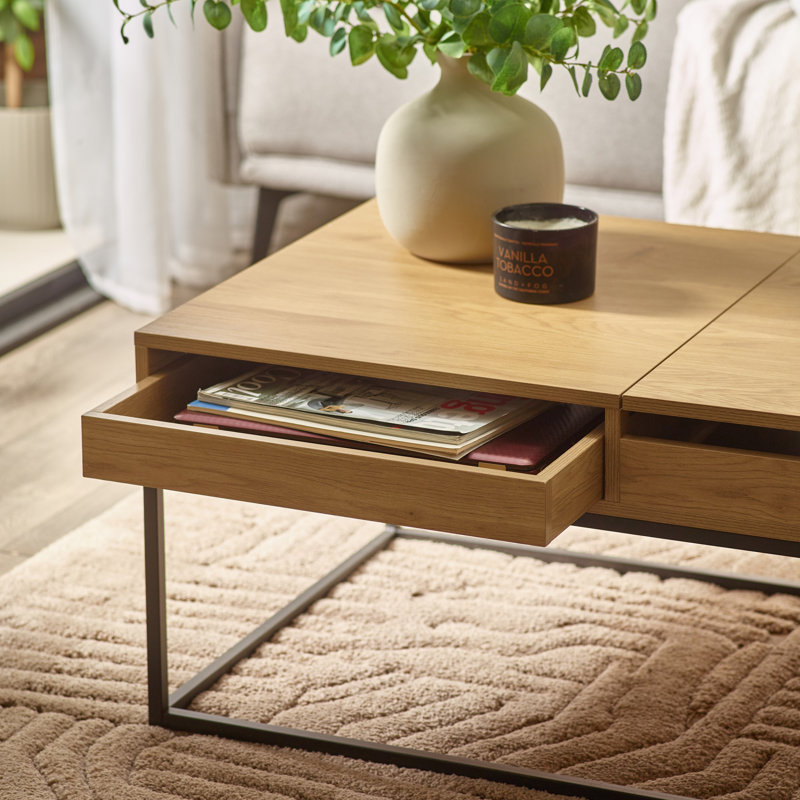 Lift Top Trestle Coffee Table with Storage