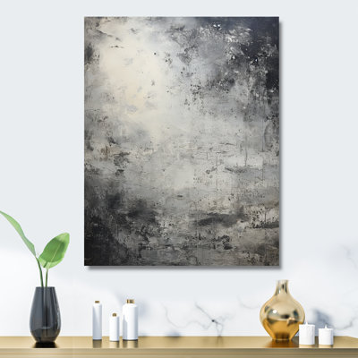 Minimalism Grey Lunar Surface 4 - Tachisme Metal Wall Art