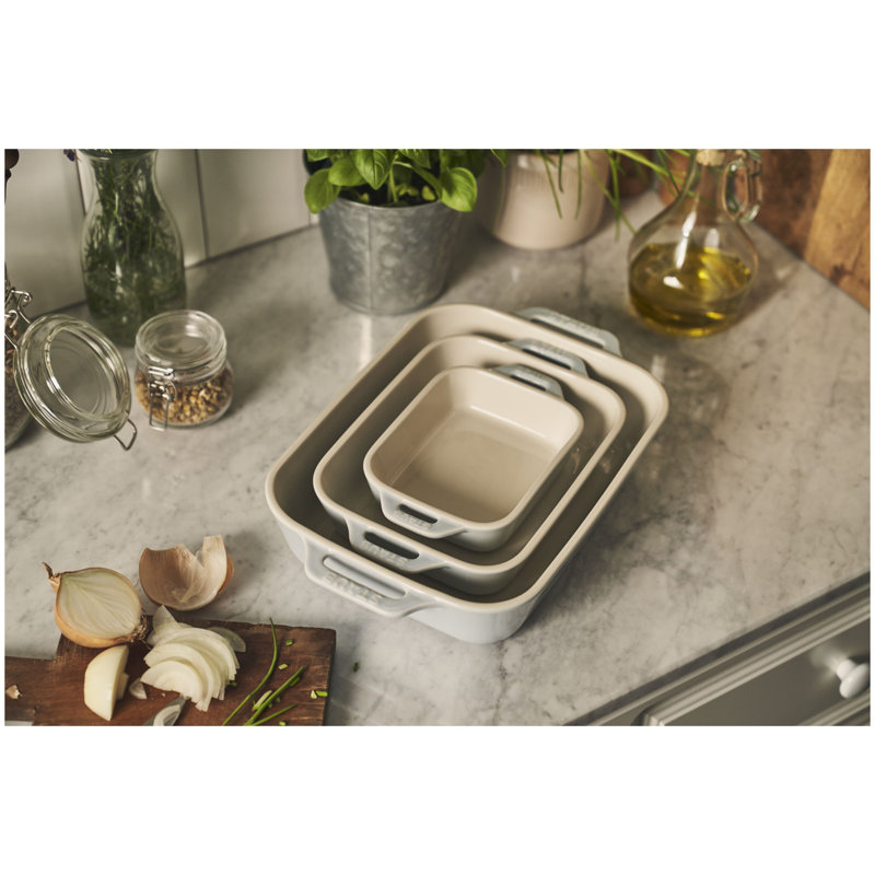 Ensemble de 3 plats de cuisson Staub, Bleu clair, 13,9 po x 8,98 po 