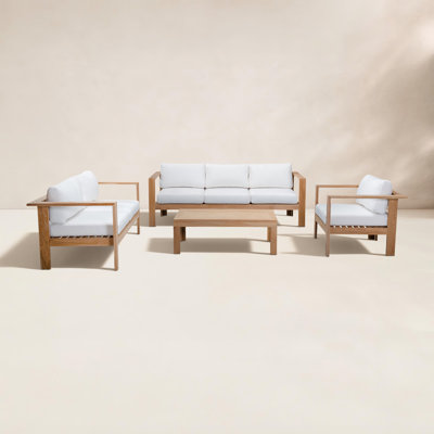 Sonoma Teak 6 - Person Patio Conversation Set with Cushions