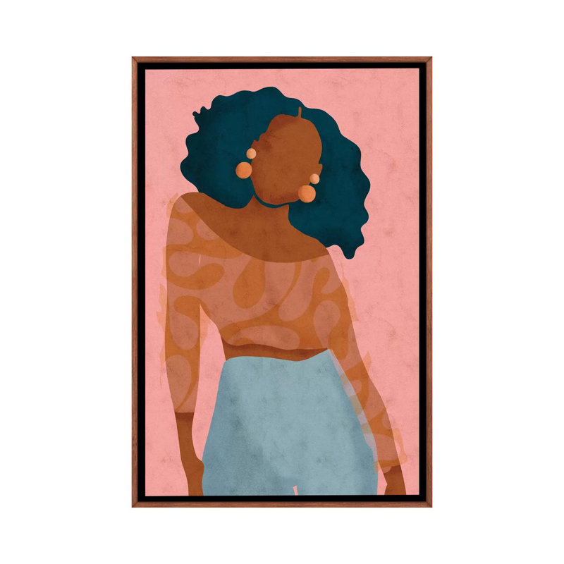 Impression « mood » par Reyna Noriega, H 26 po x l 18 po x 1,5 po, Toile classique avec cadre brun, Pas de tapis