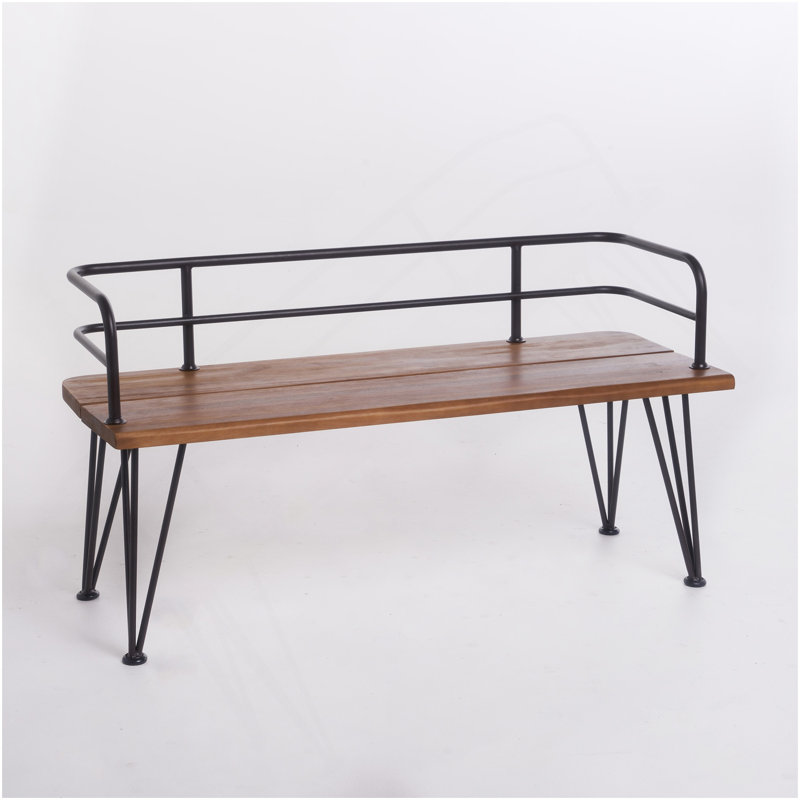 Banc en bois industriel et métal Zion