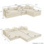 Canapé modulaire de 108 po avec méridienne en forme de L, méridienne désossée avec assise profonde, canapés à compression en éponge sans assemblage, canapé-lit pliant moderne avec dossier amovible-112714831