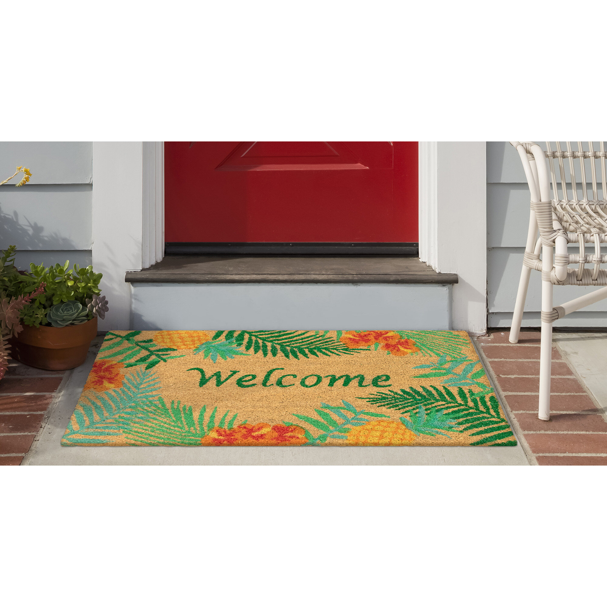 Ottomanson Welcome Non-Slip Rubberback Welcome 2x3 Indoor Entryway