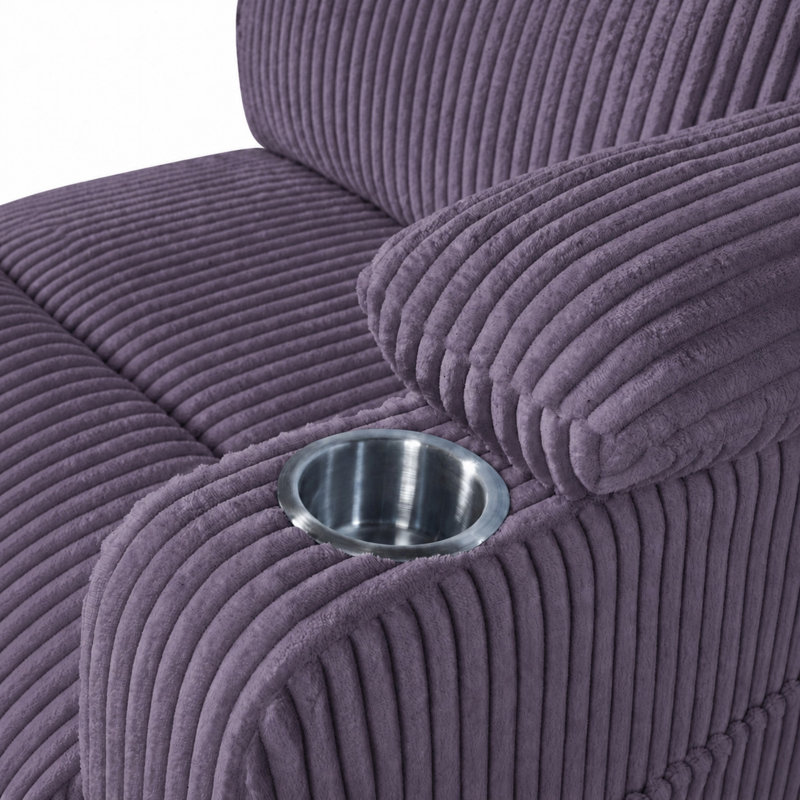 Fauteuil inclinable électrique l 37 po avec massage et chauffage, Purple Corduroy