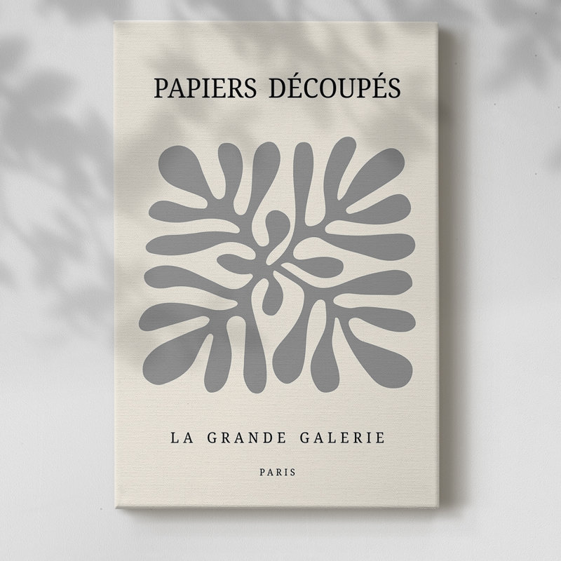 Matisse CECXCV, reproduction d'art encadrée, H 36 po x l 24 po, Sable / gris clair / noir