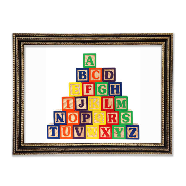 Zoomie Kids Alphabet Blocks White Framed Print | Wayfair.co.uk