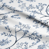 Tinsley Blue Cotton Pinch Pleat Drapery Panel Set of 2