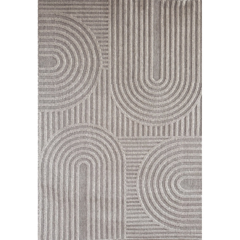 Tapis intérieur / extérieur abstrait à motif de tapis Marfried, Rectangle 7 pi 10 po x 10 pi 10 po