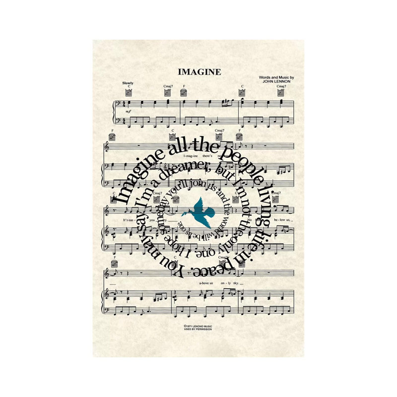 Imagine-colombe bleue-impression d’art graphique, Toile tendue, H 26 po x l 18 po x P 1,5 po