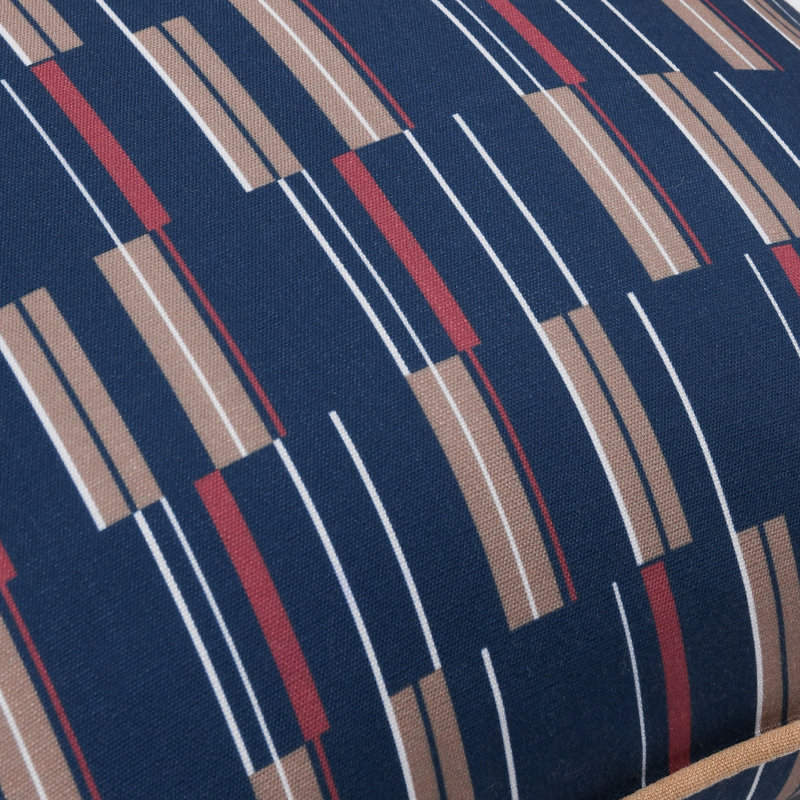 Nantucket Indoor/Outdoor Reversible Throw Pillow, Navy/Beige/Red/White