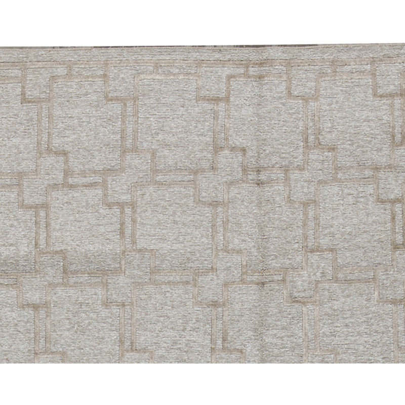 Hand-Knotted High-Quality Ivory Area Rug