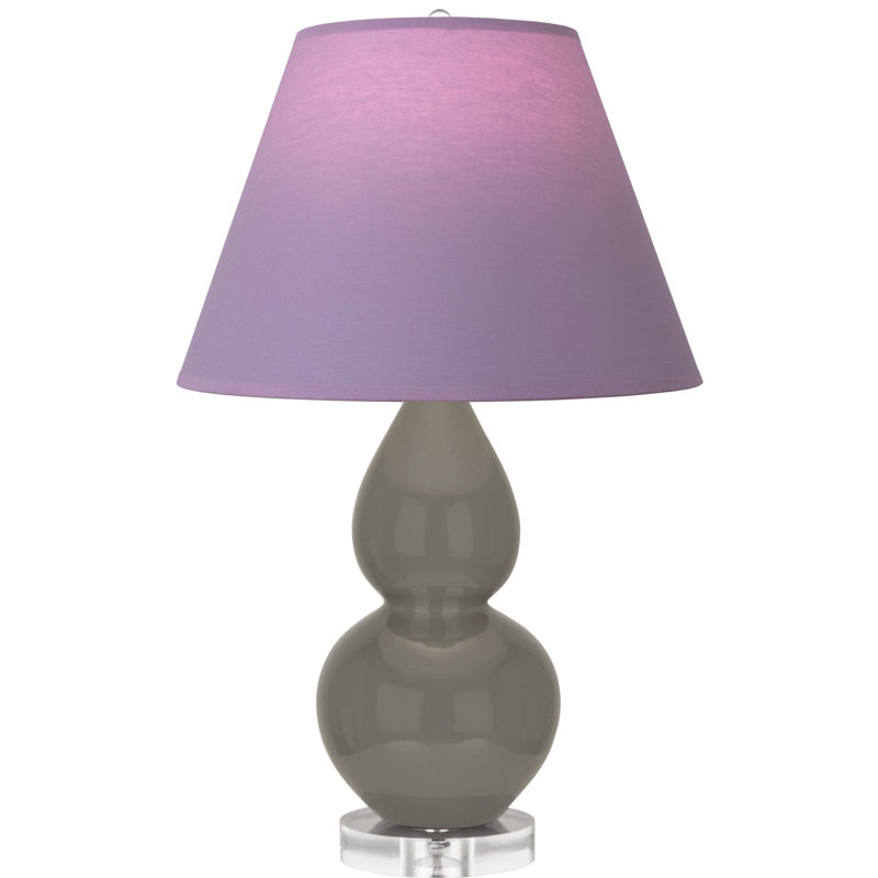 Small Double Gourd Accent Lamp, Ash, Lavender/Plum