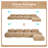 Camel Corduroy 4-Seat Modular L-Shaped Sectional Chaise Sofa, No Assembly Required-334133320-334133325
