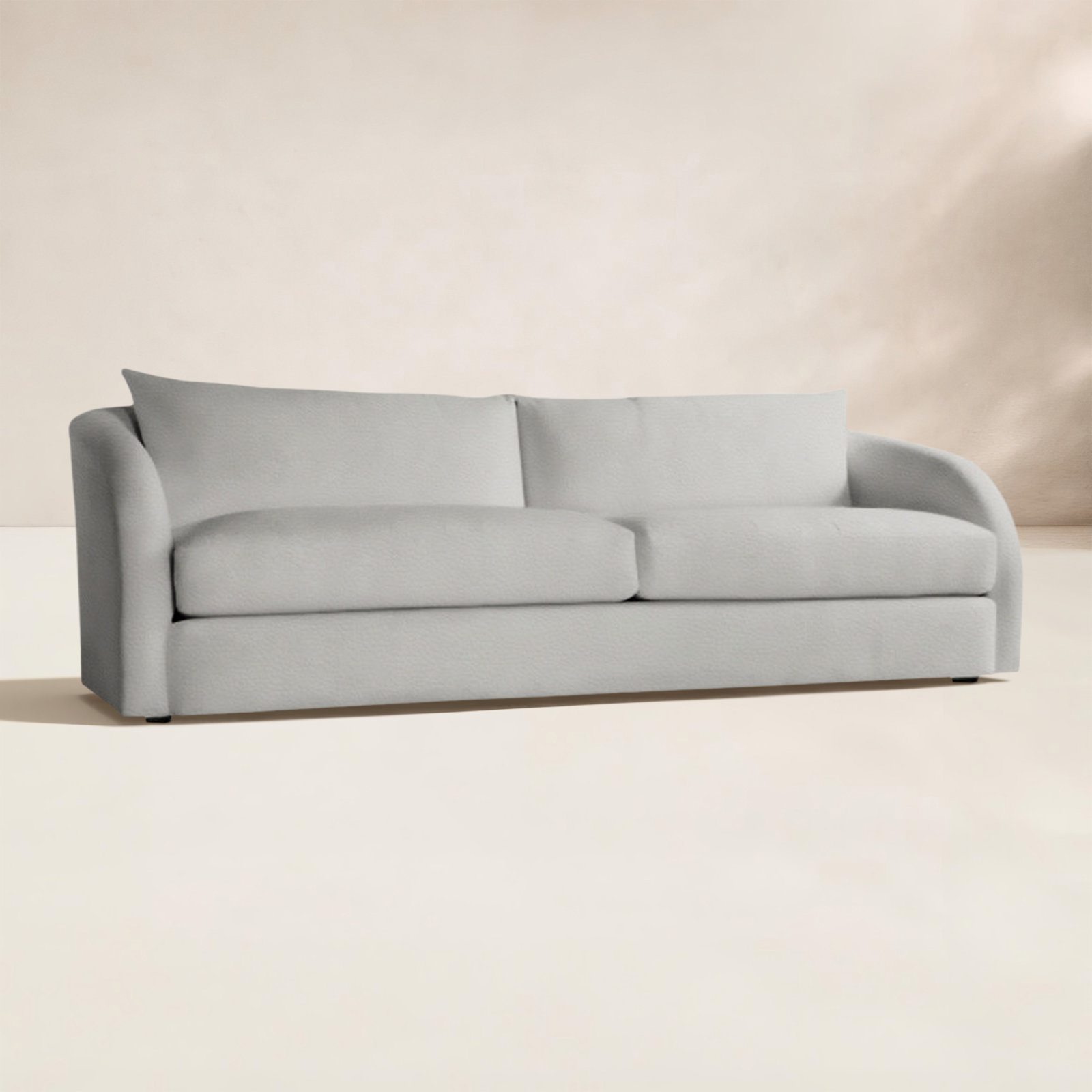 Palermo 95'' Wide Aluminum Loveseat with Cushions, Light Grey Vinyl 6503-010