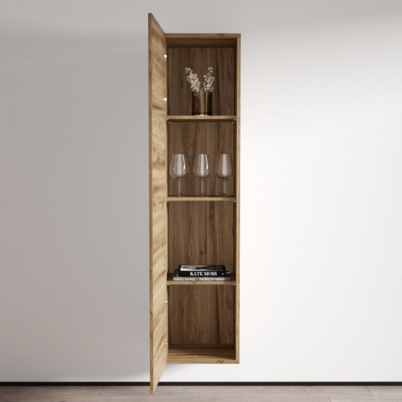 Fly Modular 67'' H x 15.75'' W Standard Floating Bookcase, Oak