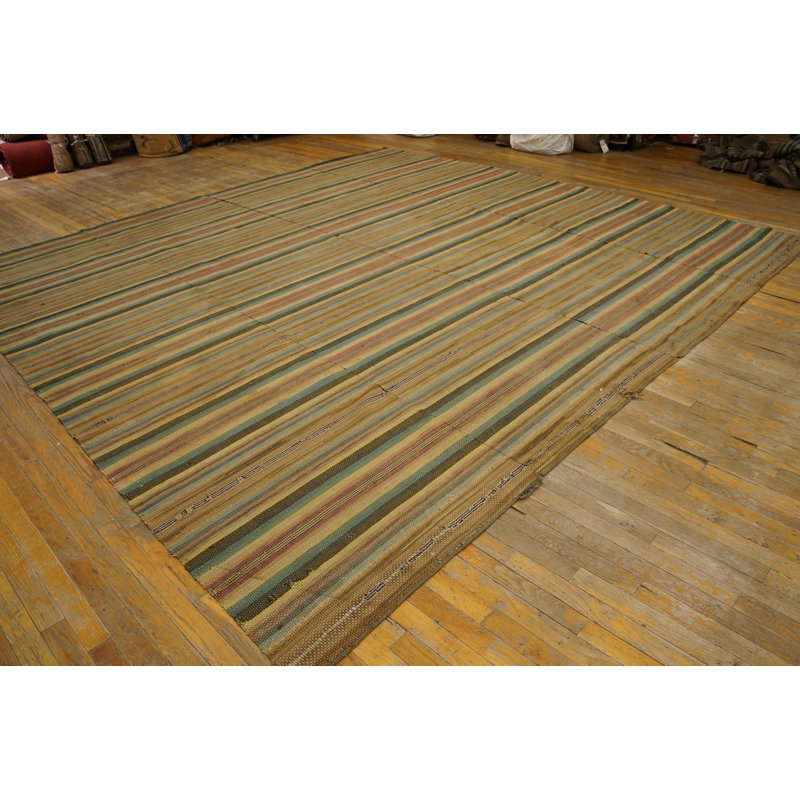 Antique American Rag Rug Room Size Wool