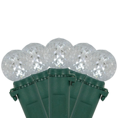 Lumières de Noël DEL G12 Berry - fil vert 16 pi - 50 carats