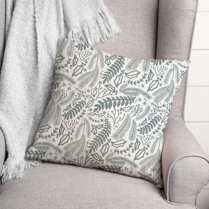 Floral Spun Polyester Throw Pillow