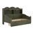 Retro Style Twin Wooden Daybed with Storage Drawers & Headboard Shelving, No Box Spring Needed, Easy Assembly, Antique Grey-1740208100