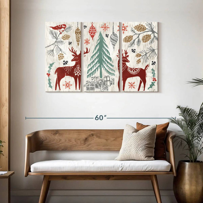 Lelend Woodcut Christmas I, H 28 po x l 45 po