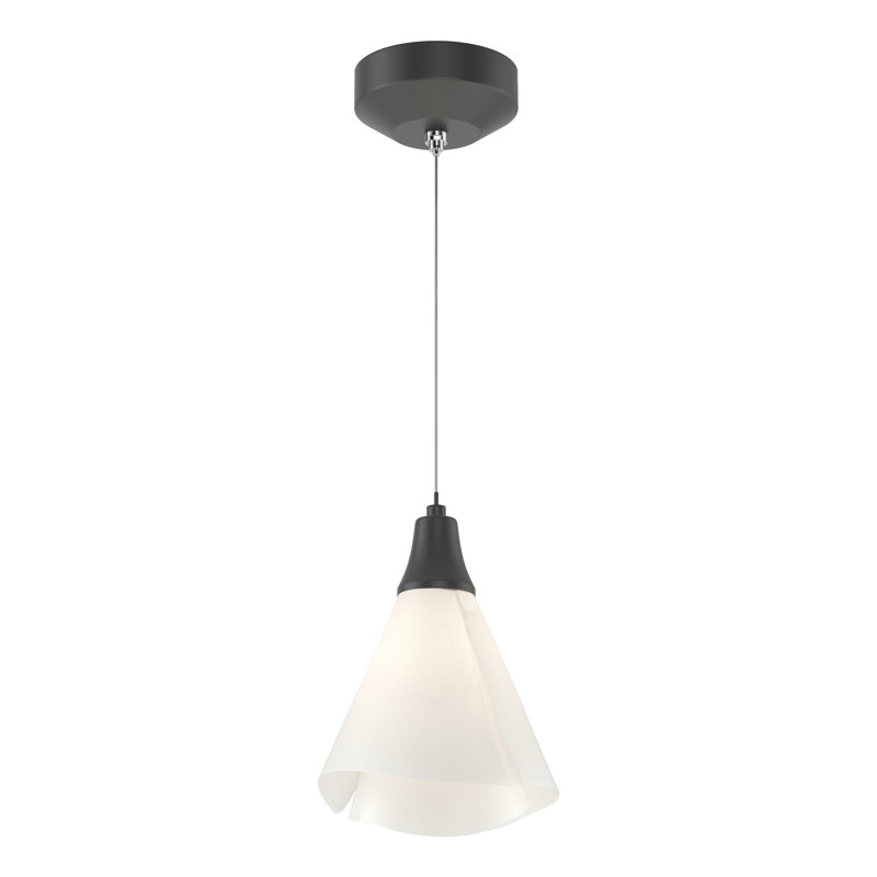 Luminaire suspendu simple à 1 lumière de 7,3 po Mobius, Noir