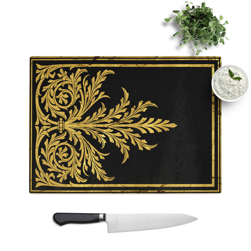 Golden Foil Relief Chopping Board, 0.4cm H x 20cm W x 28.5cm L