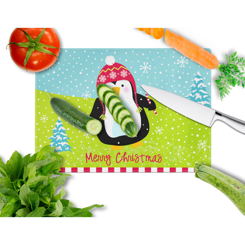 Planche à découper en verre trempé joyeux christmas caroline